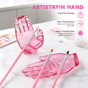 Support de rangement portable en acrylique transparent en forme de barre, à 5 compartiments, multicolore, pour pinceaux et stylos de <span class=keywords><strong>nail</strong></span> <span class=keywords><strong>art</strong></span> en forme de main - Product Image 1