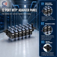 KEXINT Panneau de brassage fibre optique 12 ports MTP OS2 OM3 OM4 Polaire noire pour FTTH/PON Centre de données ODF