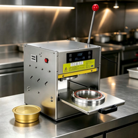 Machine à sceller manuelle compacte pour barquettes en aluminium, avec minuteur numérique, pour plats cuisinés et plats à emporter