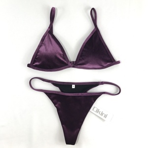 Conjunto de Bikini de 2 Piezas de Alta Calidad en Spandex/Poliéster para Verano, Nuevo Diseño, Color Sólido, Secado Rápido, Push-Up, Tanga, Traje de Baño Sexy para Playa - Product Image 4