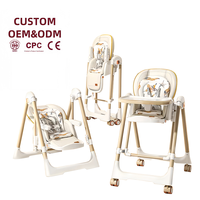 Chaise haute portable moderne Zongmao pour bébé avec roues, design réglable et basculant, caractéristiques de sécurité amovibles pour la cuisine et la salle à manger, adaptée à diverses tailles d'enfants