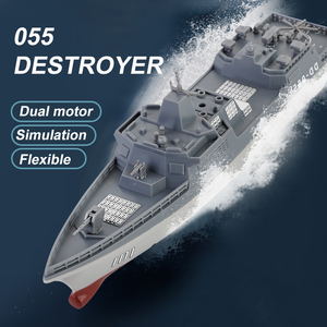 Dual-Motor <span class=keywords><strong>RC</strong></span> Destroyer Boat - 1:890 scala tipo 055 modello con 90 min Runtime, 4CH 2.4Ghz telecomando per laghi e piscine - Product Image 2