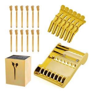 Wanmei Hair Styling <b>Tools</b> Set Gold Metal Duckbill <b>Clips</b> Storage Box Salon Use - Product Image 3