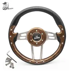 Luxury Wood Brown Golf Cart Steering Wheel For Ezgo Club Car YAMAHA Golf Cart