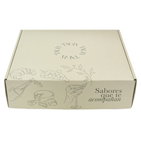 Boîte en carton ondulé personnalisée pour abonnements de snacks et spiritueux avec logo simple de marque
