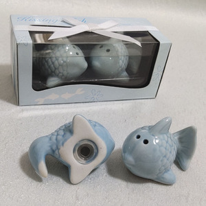 Ywbeyond Spiaggia tema di Nozze di prendere via i regali di <span class=keywords><strong>Ceramica</strong></span> vaso di Spezie Baciare Pesce Sale e Pepe Shaker - Product Image 5