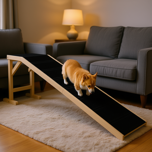 Rampa para mascotas de 74 x 16 x 25 pulgadas con superficie antideslizante para casa de perros, cama, muebles, uso en interiores, razas medianas - Product Image 2
