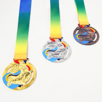 Medalla de metal con logotipo de formas personalizadas, medallas y trofeos de gimnasia de baile, medallas de fútbol