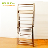 Séchoir à linge double niveau pliable en aluminium doré HALS-8019G-1.55, à poser au sol, pour balcon - Meilleure vente