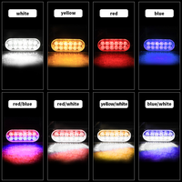 Auto 6 LED Kühlergrill-Lichtleiste Rot Blau Stroboskop Blinkend Ultradünne Warnleuchte für Motorrad Seitenlampe Universal 12V
