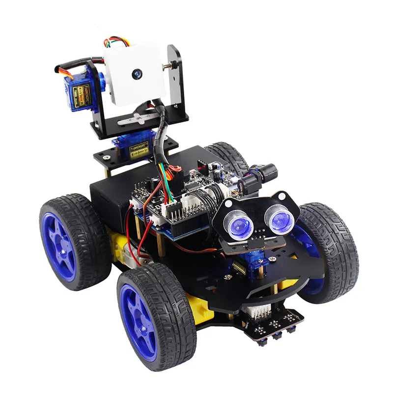 Yahboom intelligent tracking and automatic avoid Roboduino robot car with WiFi camera for children education