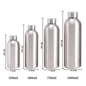 कस्टम लोगो डबल दीवार वैक्यूम अछूता बोतलों शीतल रबर लेपित 500ml 750ML छोटे मुंह स्टेनलेस स्टील के खेल पानी बोतल
