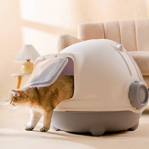 Nouveau Design Entièrement Fermé <span class=keywords><strong>Robot</strong></span> Forme Chat Litière Portable Grande Capacité Anti-éclaboussures Chat Toilette Chat Litière - Product Image 5