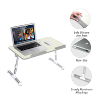 Table pliante ergonomique Xgear pour bureau à domicile, support réglable pour ordinateur portable, plateau de lit, table pour ordinateur portable pour lit et canapé