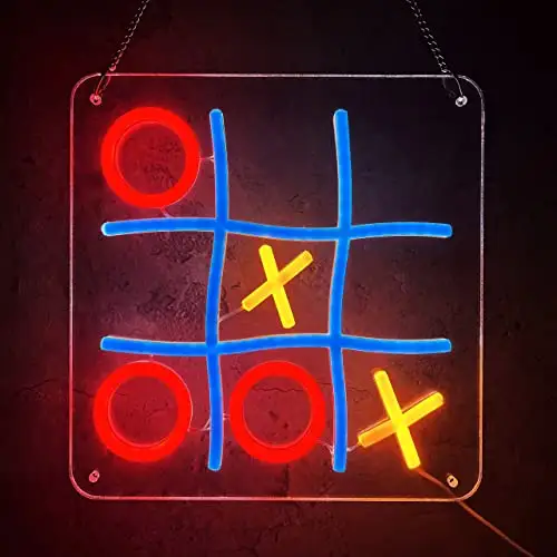 Tic Tac Toe Neon Lights décor mural de jeu salle de jeu LED panneau lumineux avec USB cadeau joueurs adolescent garçon chambre décor de fête