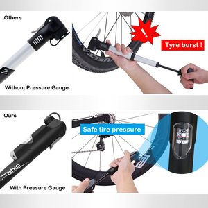 Inbike — <span class=keywords><strong>pompe</strong></span> Portable pour vélo et vtt, petite taille, système Schrader Presta, manuelle, permet de gonfler les pneus - Product Image 5