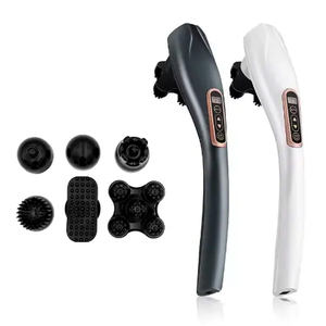Pistola de masaje corporal de percusión eléctrica inalámbrica de mango largo de Venta caliente masajeador de martillo corporal de tejido profundo - Product Image 1