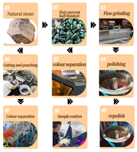 MingJiang 2 mm perline di pietra rotonda sfaccettata sabbia blu all'ingrosso perline di pietra naturale sfuse - Product Image 6