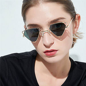 Nouvelles Lunettes de Soleil pour Femmes 2021, Cadre Métallique Tendance, Petit Triangle, Style Steampunk, UV400 - Product Image 1