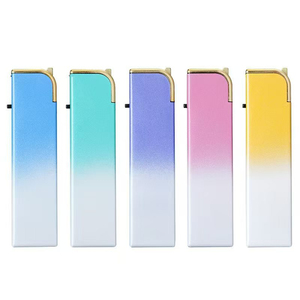Encendedor de Butano Recargable USB de Metal Moderno con Acabado Brillante, Encendido por Presión, para Cigarrillos, Ideal para Viajes y Uso Diario - Product Image 2