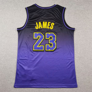 2025 vente en gros et Offres Spéciales maillot de basket-ball pour hommes brodé cousu jaune violet #23 maillot <span class=keywords><strong>James</strong></span> Sr. Los Angeles - Product Image 4