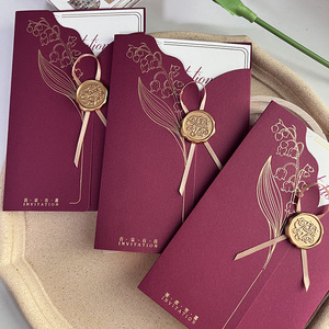 Hochwertige Papier hochzeits einladungen Handgemachtes Blumen thema Thermo transfer Gedrucktes kunden spezifisches Design Großhandel - Product Image 5