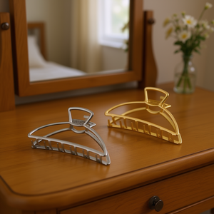 Pinza de Pelo Metálica Angelina de 9 cm, Diseño de Media Luna, para Mujeres y Niñas, Uso Diario, Estilo Simple, Alta Calidad - Product Image 2