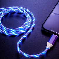 Cable de Carga Magnético 3 en 1 con Luz LED Fluida para Computadora