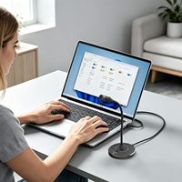 CMTECK Microphone PC USB G009 à Col de Cygne Réglable Cardioïde avec Réduction de Bruit (ENC) pour Chat en Ligne - Vente Flash