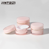 Pot en plastique vide de 50 ml à double paroi de couleur rose personnalisé avec logo imprimé pour les pots de gel pour les ongles et les soins de la peau