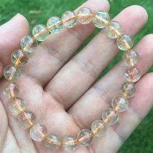 6 ~ <span class=keywords><strong>7</strong></span> mm Naturel blonde cheveux d'<span class=keywords><strong>or</strong></span> <span class=keywords><strong>en</strong></span> cristal rutilé quartz <span class=keywords><strong>bracelet</strong></span> femmes - Product Image 1