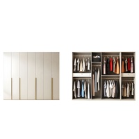 Armoire murale minimaliste moderne avec éclairage LED, grande capacité de rangement pour chambre à coucher, 5+ tiroirs et taille personnalisable