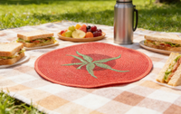 Sets de table ronds en PP tissés à la main, style zen asiatique, motif tomate rouge, luxe, 38 cm, accessoires de table réutilisables et adaptés aux aliments