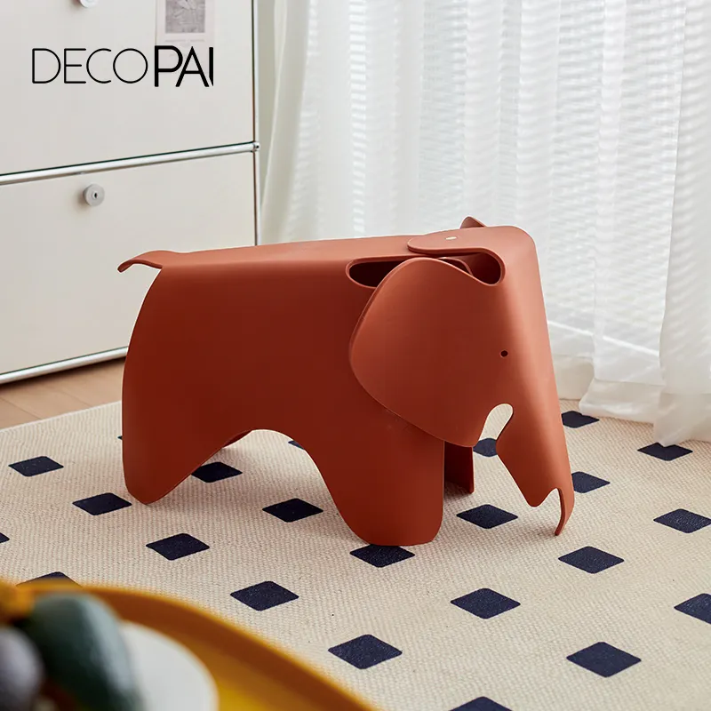 Design nordico moderno a forma di animale per bambini bambini giocattolo per bambini in plastica PP elefante sedia ottomano sgabello basso heavy duty