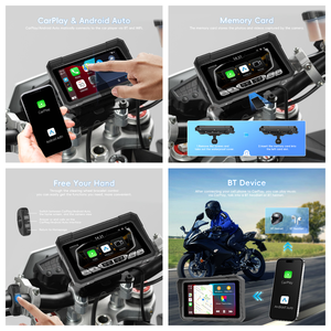 Podofo - Monitor <span class=keywords><strong>de</strong></span> Navegación Inalámbrico para Motocicleta <span class=keywords><strong>de</strong></span> 5 Pulgadas con Pantalla Portátil, Carplay, Android Auto, 2 Cámaras, TMPS, Venta al por Mayor <span class=keywords><strong>de</strong></span> Fábrica - Product Image 3
