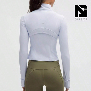 Chaqueta Corta Srnb para Mujer, Manga Larga, Cuello Alto, Chaqueta de Yoga de Secado Rápido, Diseño sin Costuras, Ropa Deportiva Femenina - Product Image 2