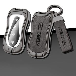Custodia per chiave auto in pelle in lega di zinco per Geely New Emgrand GS X6 Azkarra Tugella FY11 <span class=keywords><strong>Atlas</strong></span> <span class=keywords><strong>Pro</strong></span> SUV EC7 Protector portachiavi - Product Image 1