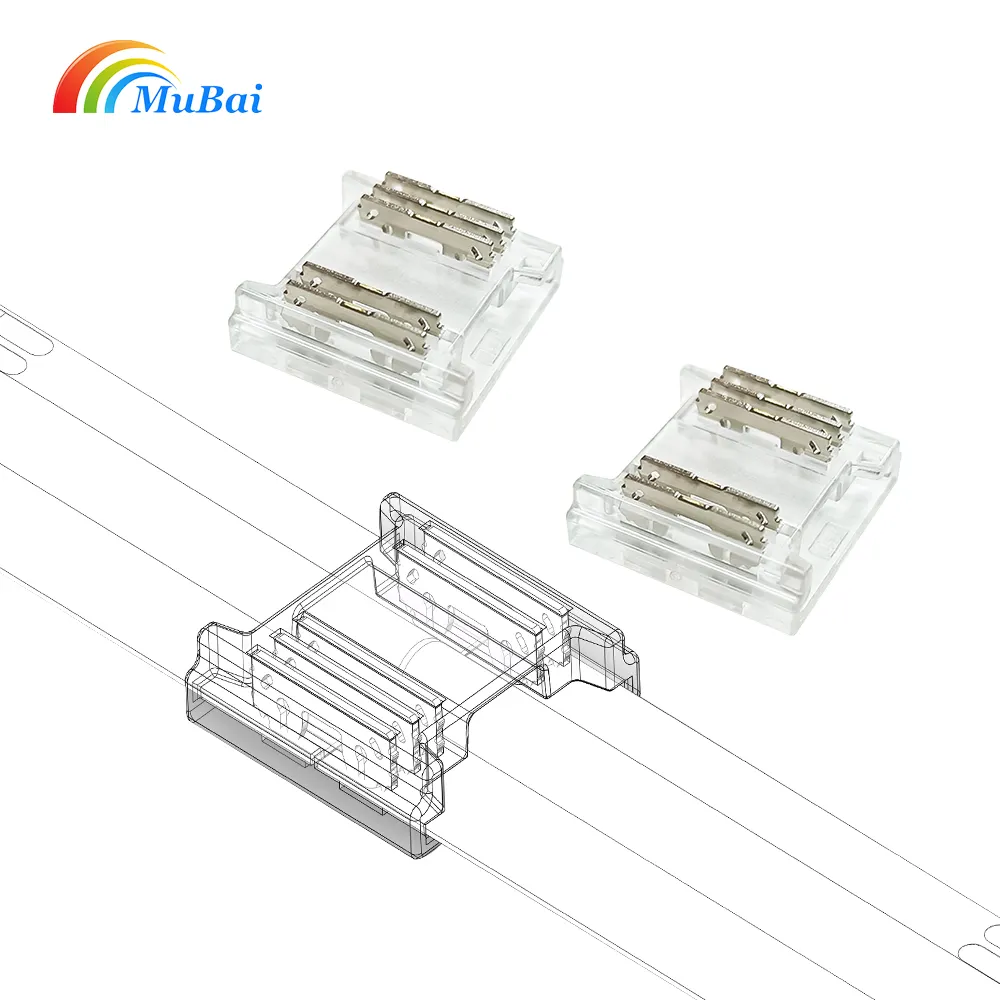 ストリップコネクタクリップ透明COB RGBWLEDストリップライトコネクタ5ピン12mm PCB COB LED