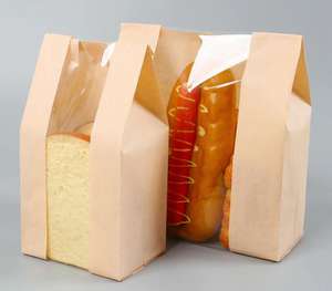Sac à pain en papier kraft jetable avec fenêtre transparente, personnalisable en taille d'emballage, vente en gros d'usine SenAng - Product Image 2