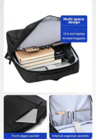 Sac à dos d'étudiant pour ordinateur portable, grand format, multifonctionnel, léger, durable, imperméable, en polyester, avec fermeture éclair, USB, Travel Oxford
