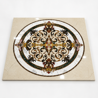 Mosaïque personnalisée en marbre blanc de Carrare, motif jet d'eau, pour décoration intérieure, incrustation de carreaux polis, décoration de sol, villa privée