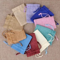 Petits Sacs Cadeaux en Toile de Jute Naturelle à Cordon Coulissant pour Bijoux avec Logo Personnalisé