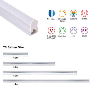 고루멘 5W 9W 12W 18W 22W 통합 <span class=keywords><strong>T5</strong></span> LED 배튼 라이트 튜브 단일 비품 사무실 응용 LED 배튼 라이트 - Product Image 4