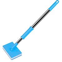 Brosse de nettoyage pour aquarium en acier inoxydable rétractable avec long manche pour l'élimination des algues