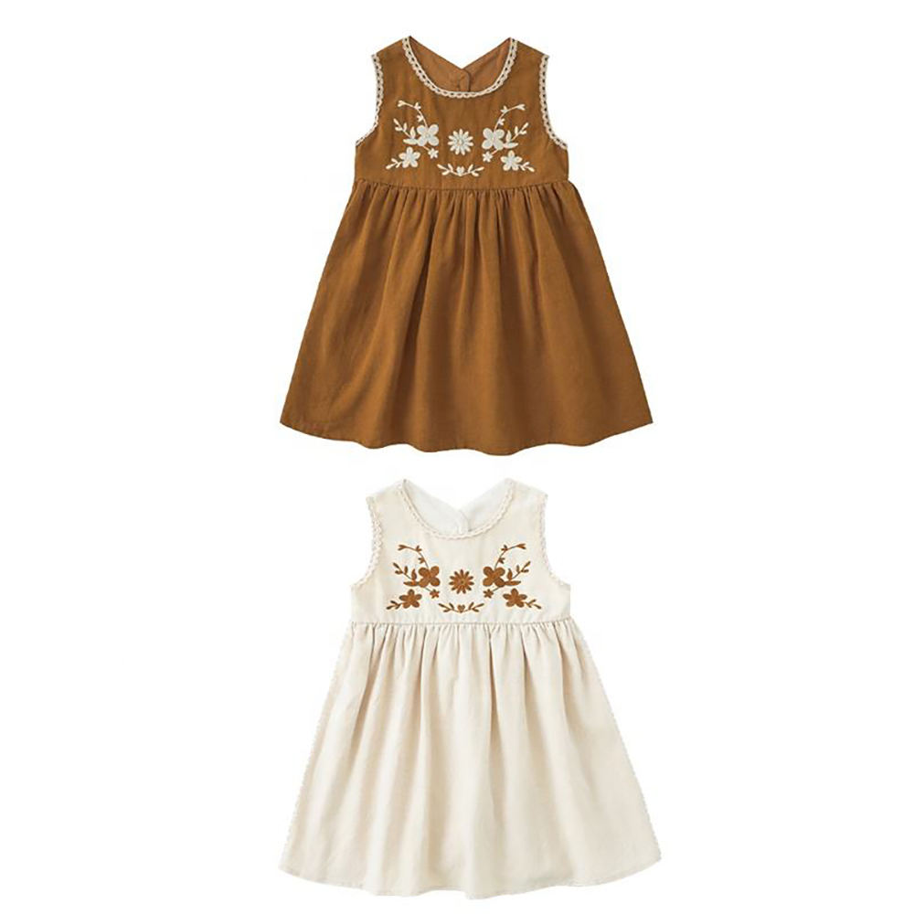 Cream Color Girls Dresses Elegant Durable Fashion - Main Image