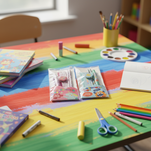 Set di Cancelleria Scolastica, Penna a Sfera per Studenti, Temperamatite, Righello, Set da 5 Pezzi, Articoli di Cancelleria, Regalo per la Festa dei Bambini, Materiale Didattico - Product Image 6