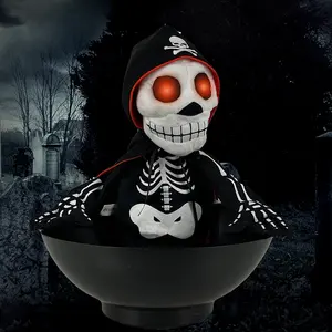 Suministros de fiesta que brillan en la oscuridad, decoraciones para niños, cuenco de fruta de Halloween con esqueleto, venta al por mayor