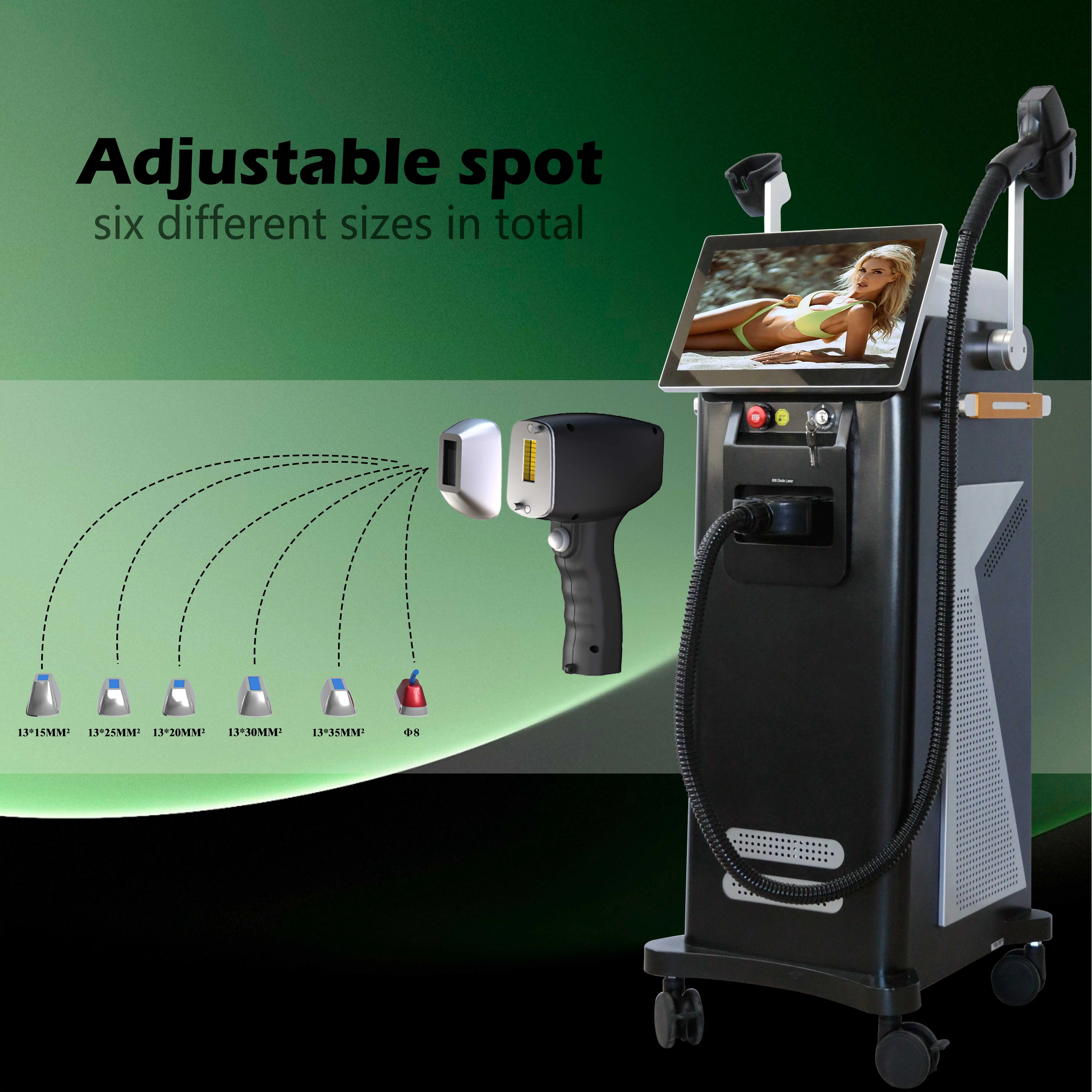 Ajustable laser heads Comfortable No Pain Spares Parts Big Screen New Upgrade 808 Hair Removal Diode Laser