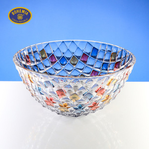 Bohemia Crystal Fruit Bowl Large Handmade Lattice Design Home Coffee Table Decorative Ornament - Product Image 4