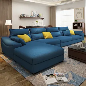 Sofa1 + 2 + 皇家沙发北欧布艺转角沙发，可拆卸可洗乳胶家居家具中式现代客厅沙发